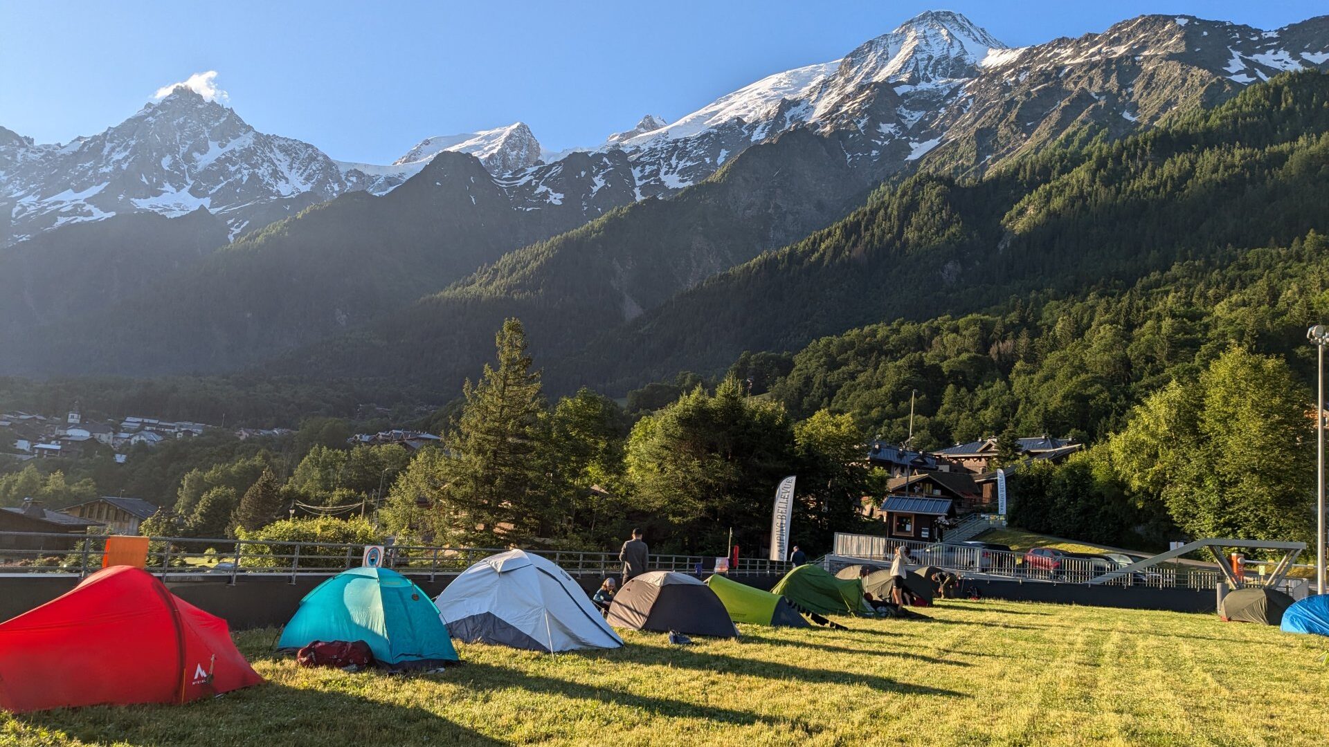 campsite near Bellevue lift, TMB, les houches, Tour du Mont Blanc