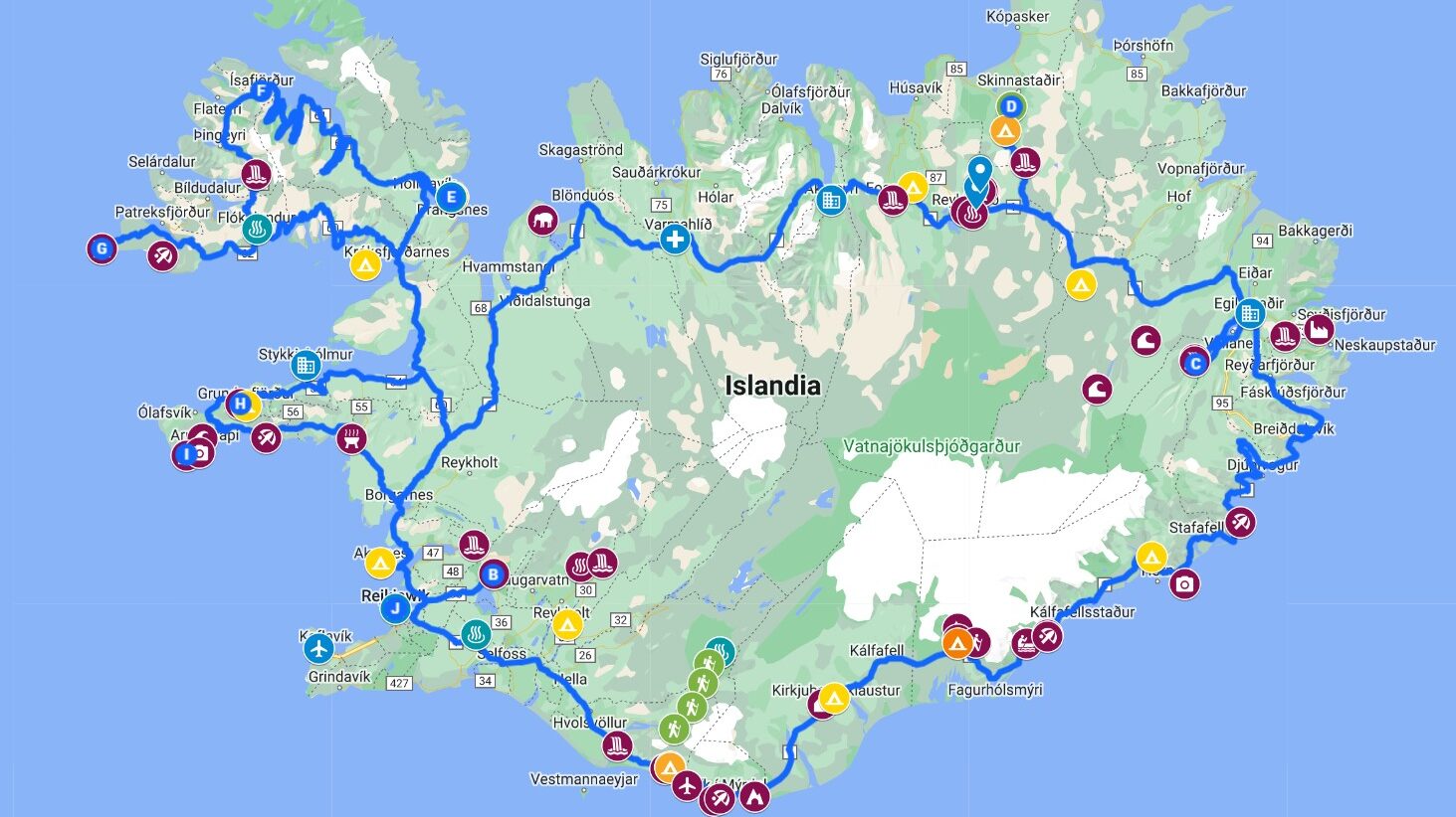 iceland road trip route