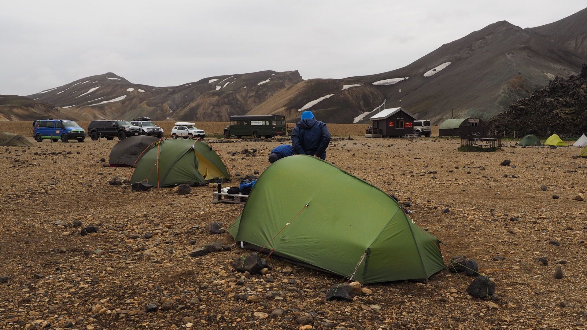 tents in Landmannalaugar , Iceland