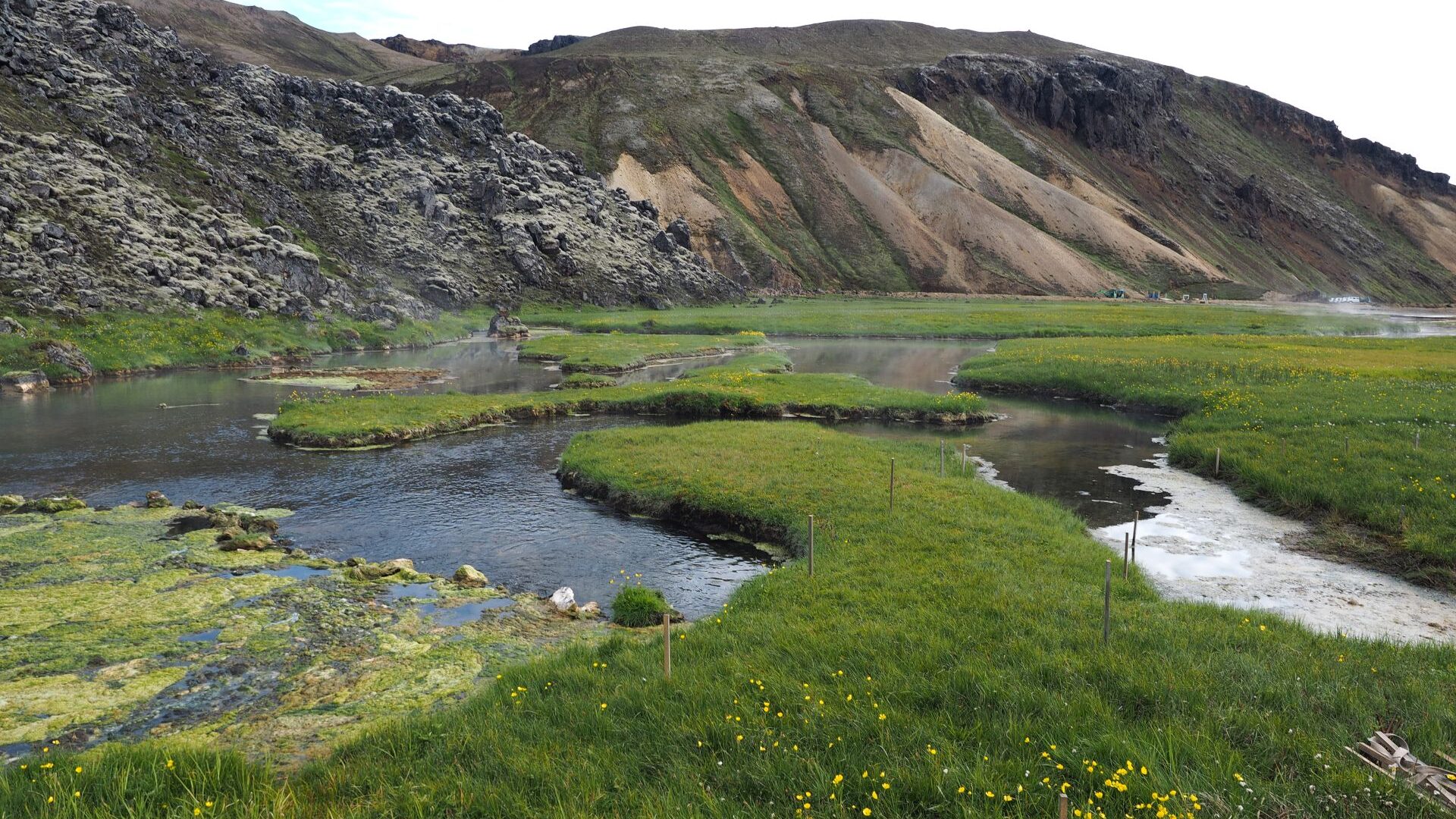 hot springs in Landmannalaugar, Iceland
