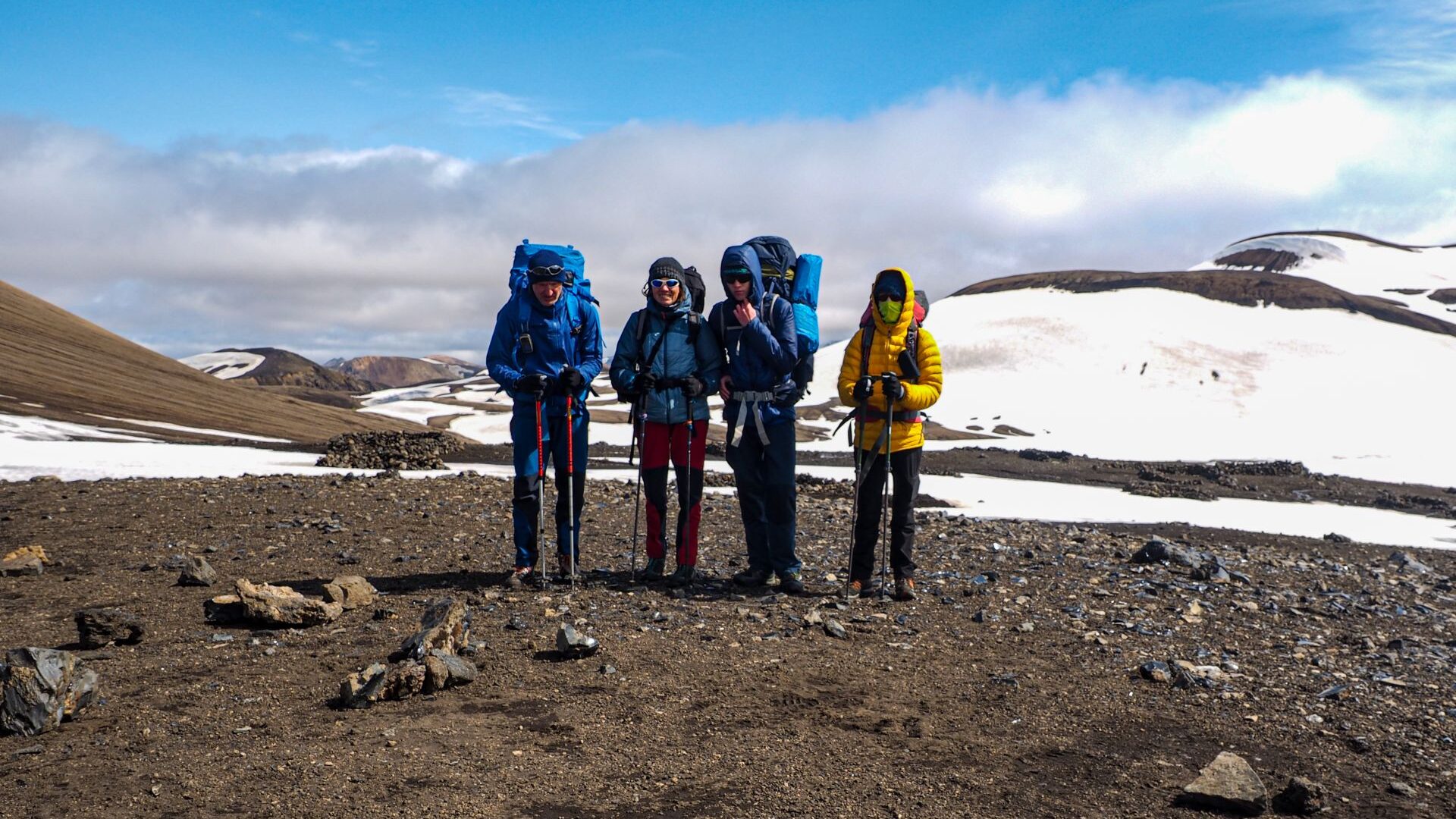 A family on Laugavegur Trek, Iceland