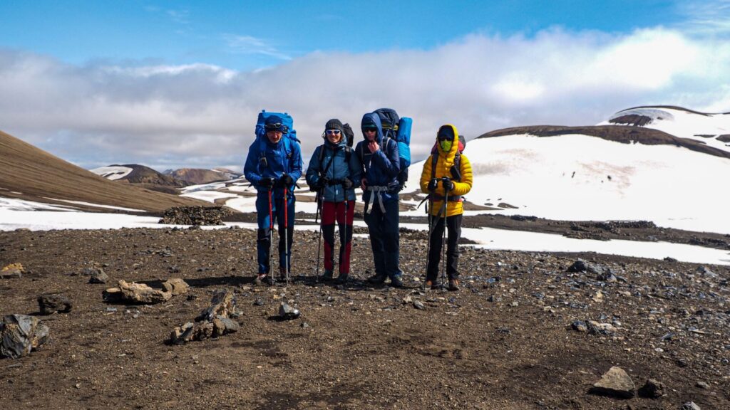 A family on Laugavegur Trek, Iceland
