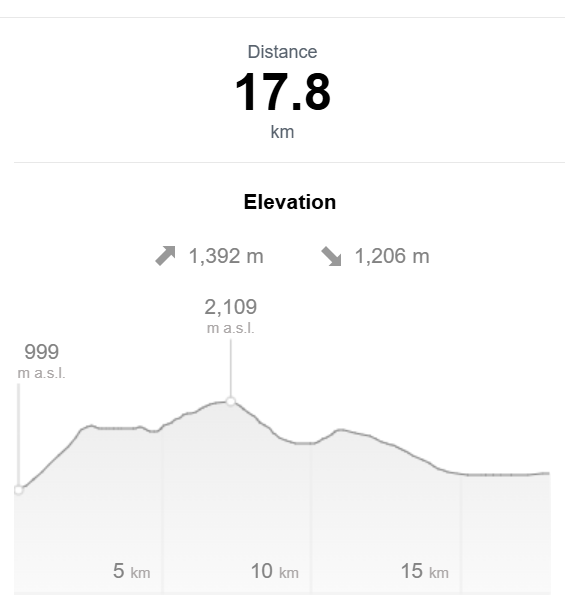 TMB elevation profile, les houches - les contamines